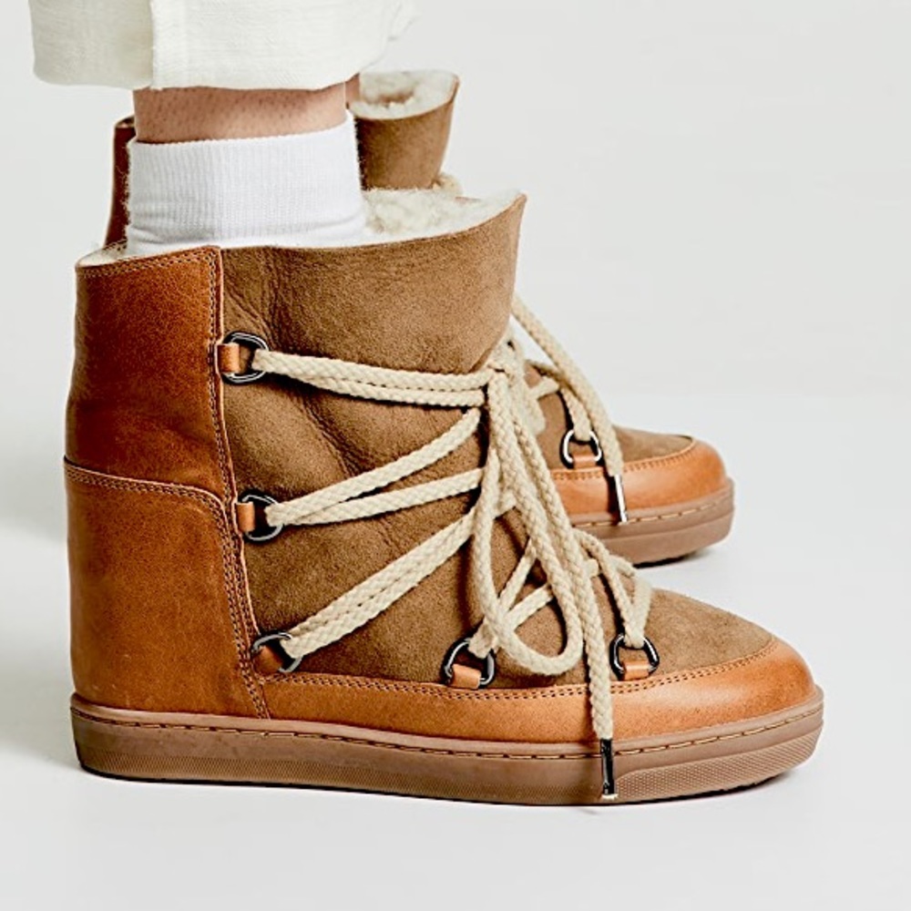 ALDO Shearling Leather Boots with hidden wedge